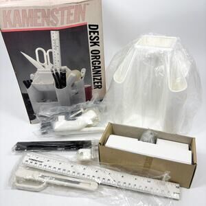 Vintage Kamenstein Desk Organizer Swivel Carousel Desktop Office Supplies 80s